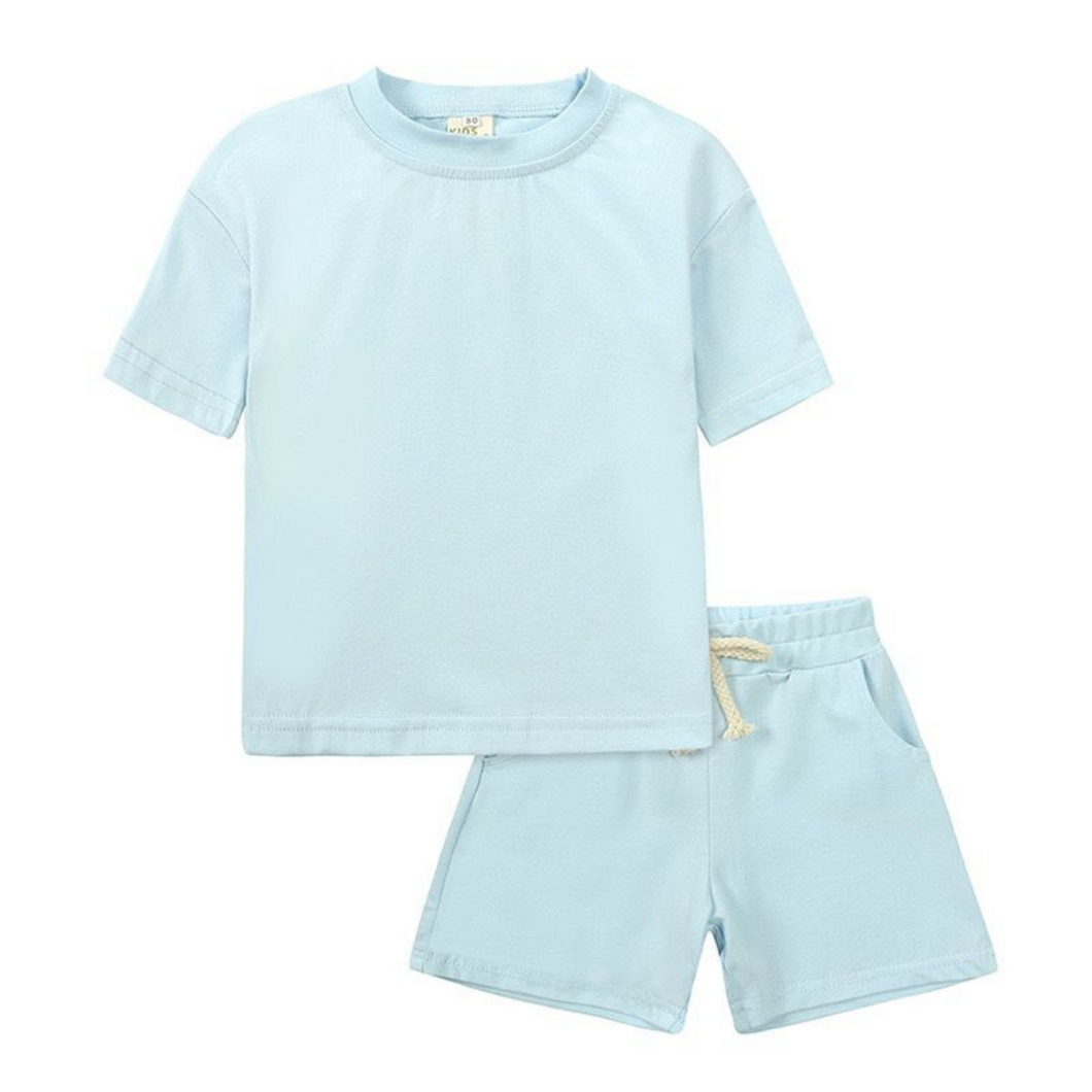 Kids Tales Shorts and Tee Set - Ice Blue
