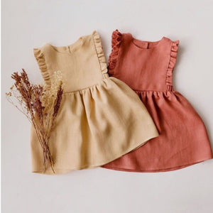 Blank Kids Tales Toddler Linen Ruffle Dress - Digital Images