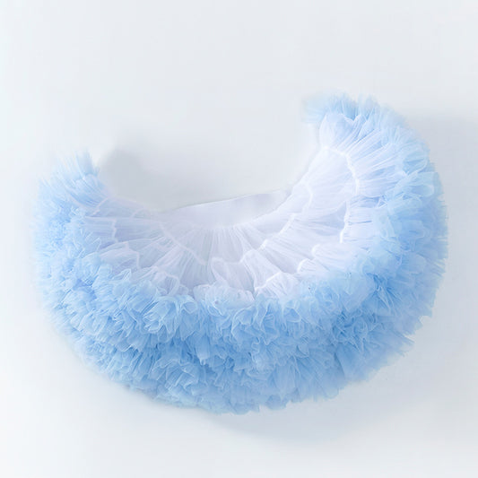 Premium Super Fluffy Girls Tutu Skirt - Blue/White