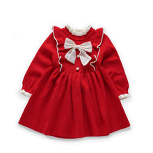 Load image into Gallery viewer, Girls Bow Occasion Dress - Red
