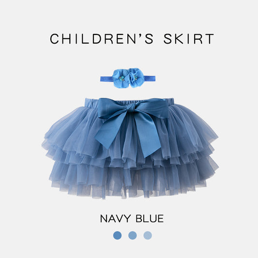 Baby/Toddler Tutu Skirt With Hair Band Set - Navy