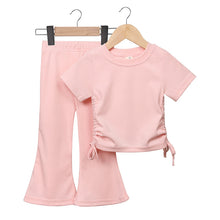 Load image into Gallery viewer, Drawstring Flare Set - Pink
