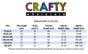 Ribbed Ruffle Co-Ord Set - Cream