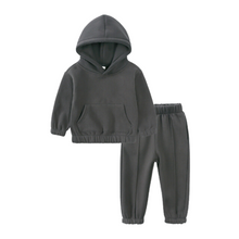 Load image into Gallery viewer, Plush Hooded Tracksuit - Storm Grey
