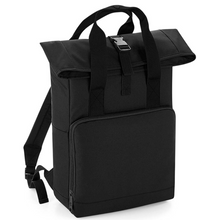 Load image into Gallery viewer, Twin Handle Roll-Top Backpack - Black
