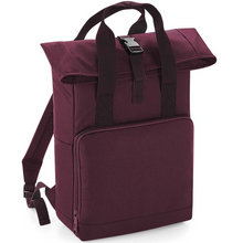 Load image into Gallery viewer, Twin Handle Roll-Top Backpack - Burgundy
