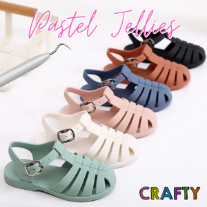 Pastel Jelly Sandals - Navy