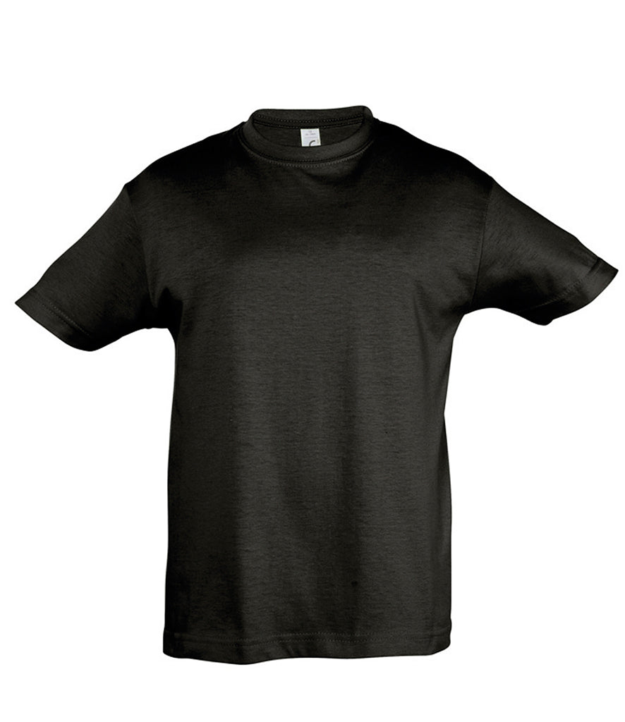 Kids Black Plain T-Shirt