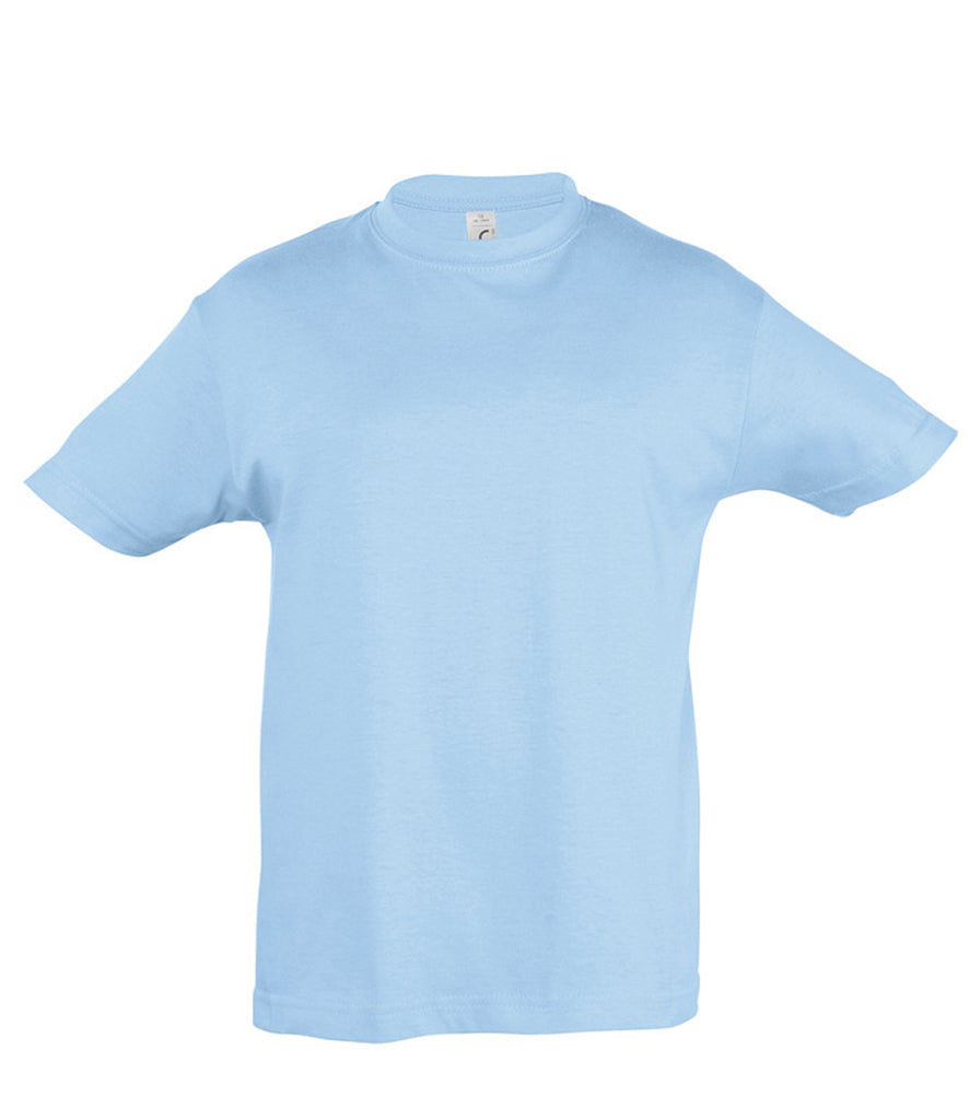 Kids Sky Blue Plain T-Shirt