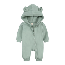 Load image into Gallery viewer, Bear Ear Baby Onesie - Sage
