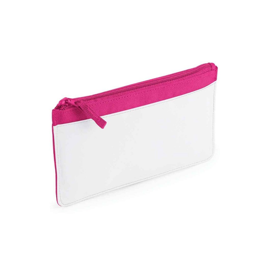 Blank White Sublimation Pencil Case (Pink Detail)