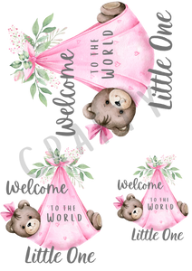 Welcome to the World Pink Sublimation Print Bundle For Clothing Set