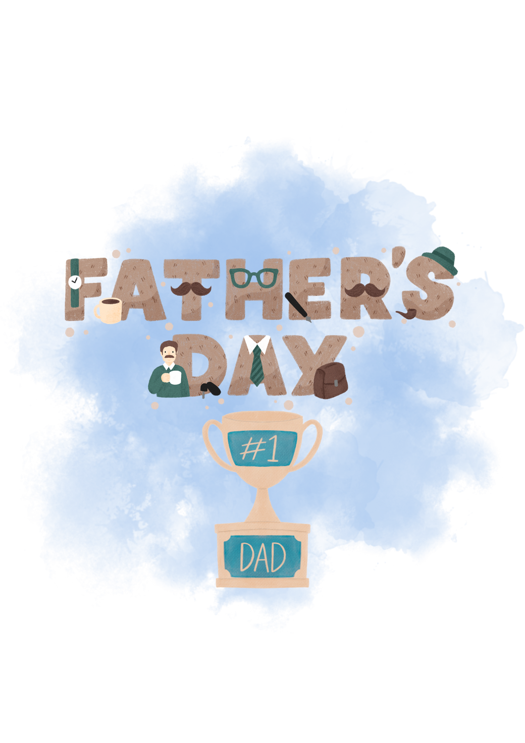Father's Day Trophy Sublimation Print
