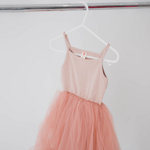 Strappy Tulle Tutu Dress - Nude/Dusty Pink