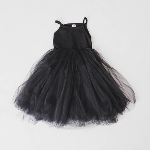 Black Strappy Tulle Tutu Dress