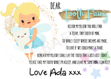 Load image into Gallery viewer, Tooth Fairy Custom Poem Sublimation Print
