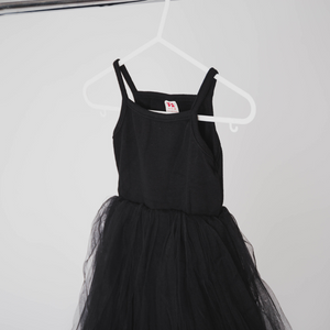 Black Strappy Tulle Tutu Dress