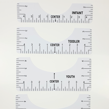 Load image into Gallery viewer, Clothing T-Shirt Ruler Measuring Placement Guide for HTV Children and Adults (4pc)
