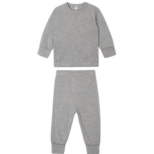 Plain Cotton Baby/Toddler Pyjamas - Heather Grey