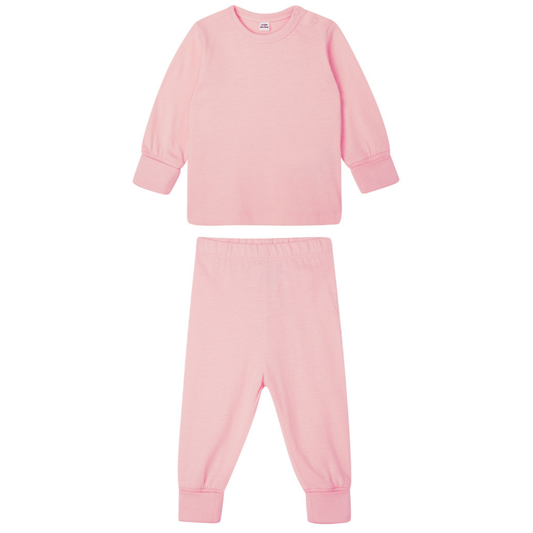 Plain Cotton Baby/Toddler Pyjamas - Powder Pink