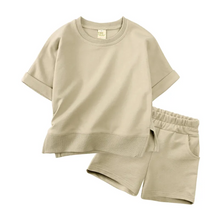 Load image into Gallery viewer, Kids Tales Spring Shorts and Tee Sets -  Beige
