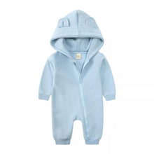 Load image into Gallery viewer, Bear Ear Baby Onesie - Blue
