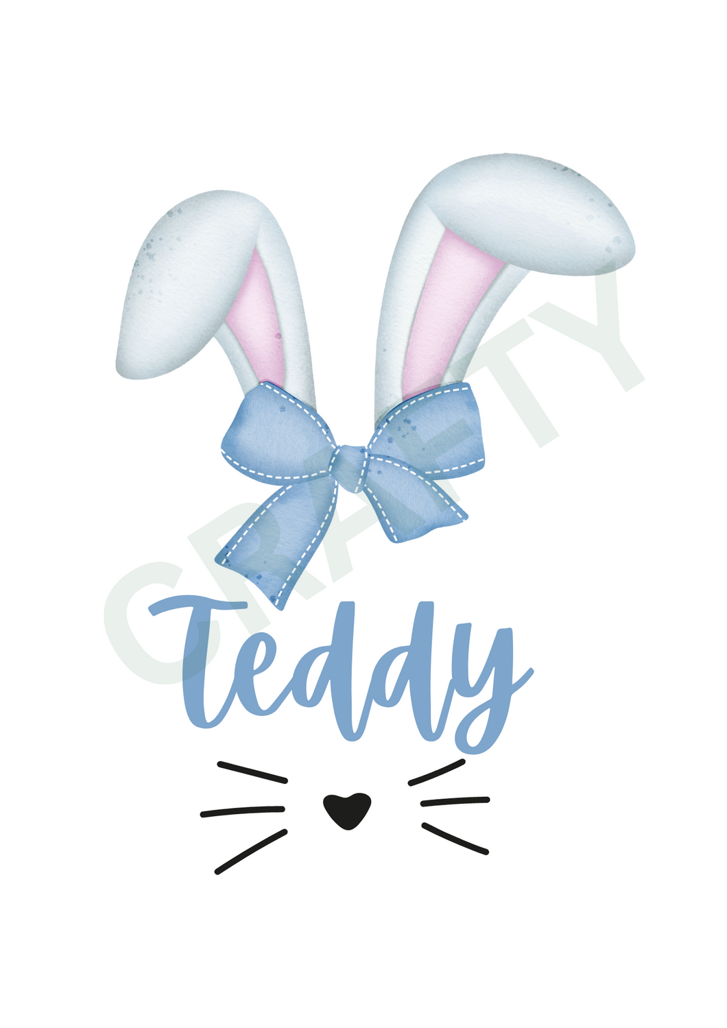 Personalised Easter Name Sublimation Print - Blue