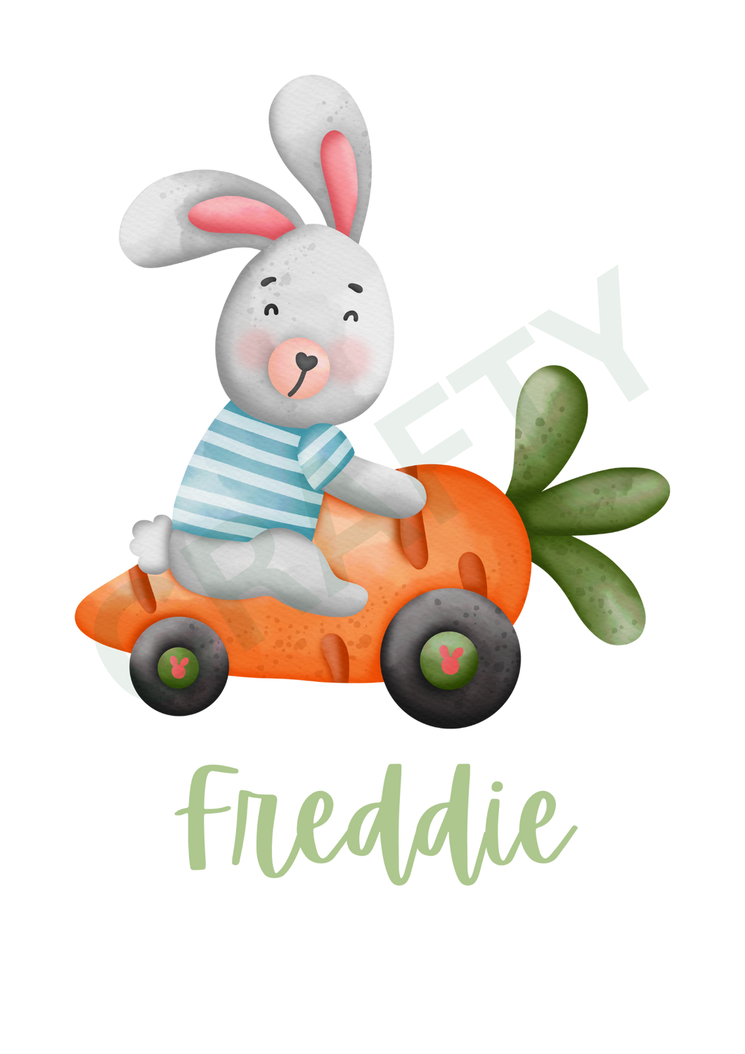 Personalised Easter Name Bunny Sublimation Print