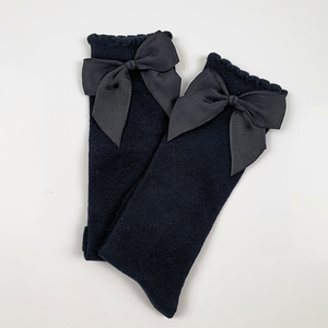 Children's Bow Socks - Black