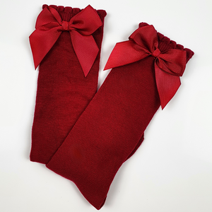 Children's Bow Socks - Red