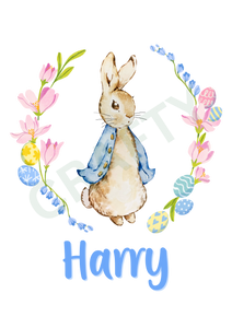 Easter Rabbit Name Design Sublimation Print