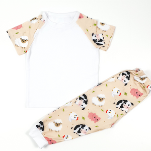 Crafty Short Sleeve Pyjamas Farm Print @Amyologist Collab