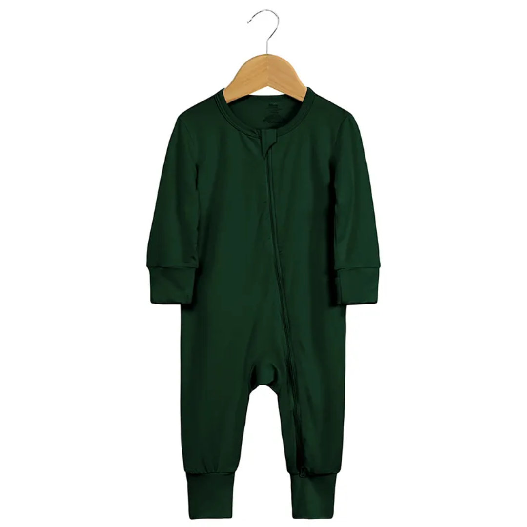 Kids Tales Baby Zipped Romper Sleepsuit - Dark Green