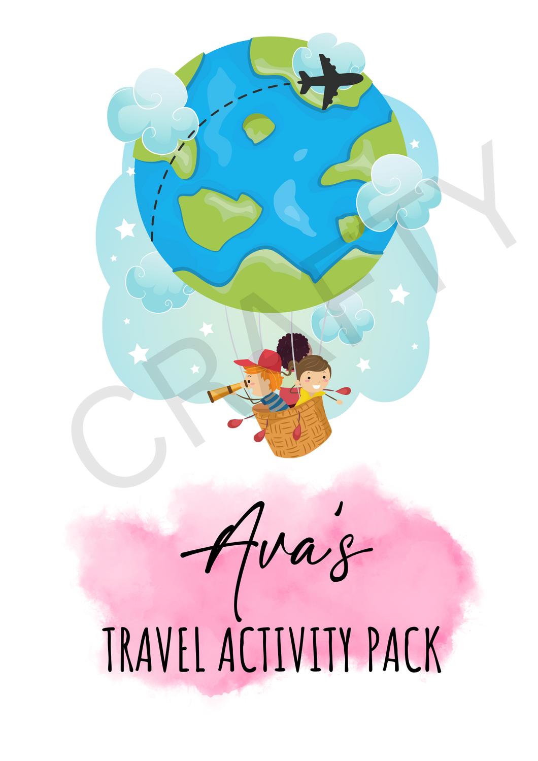 Customised Travel Activity Pack Design Sublimation Print