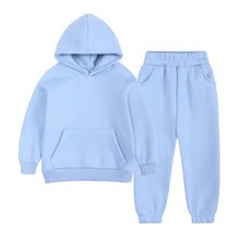 Load image into Gallery viewer, Ice Blue Kids Tales Thick Fleece Hooded Tracksuit
