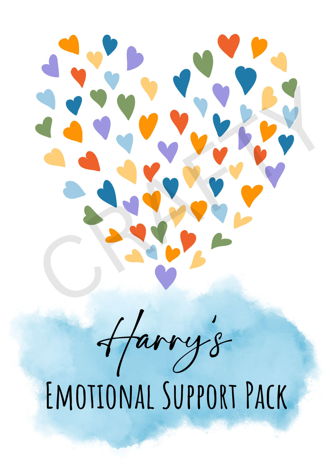 Customised Emotional Support Pack Heart Design Sublimation Print