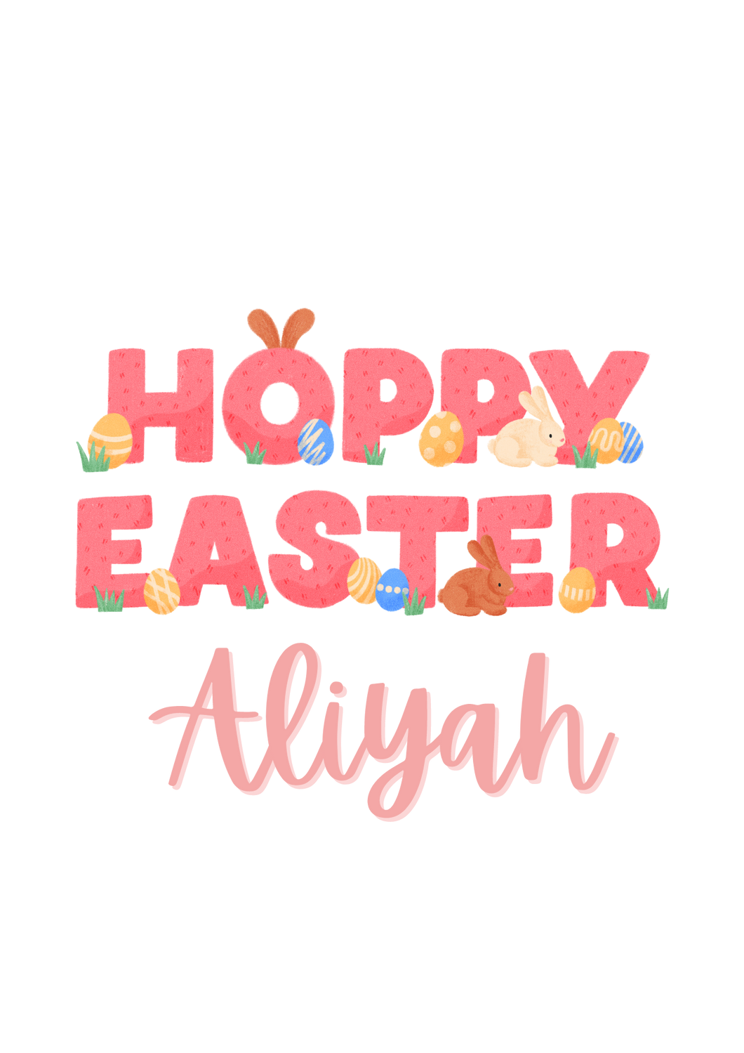 Hoppy Easter Name Design Sublimation Print