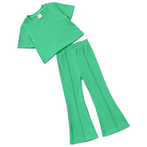 Kids Top & Flares Co-ord - Green
