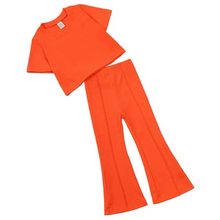Load image into Gallery viewer, Kids Top &amp; Flares Co-ord - Orange
