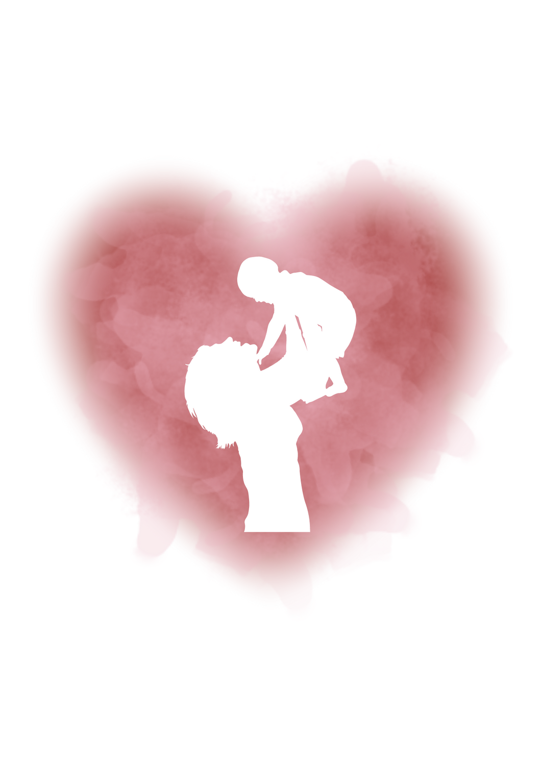 Mother's Day Heart Silhouette Sublimation Print
