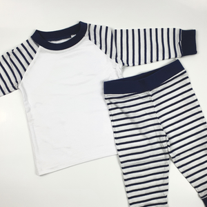 Kids Toddler/Baby Blank Sublimation Navy/White Striped Pyjamas