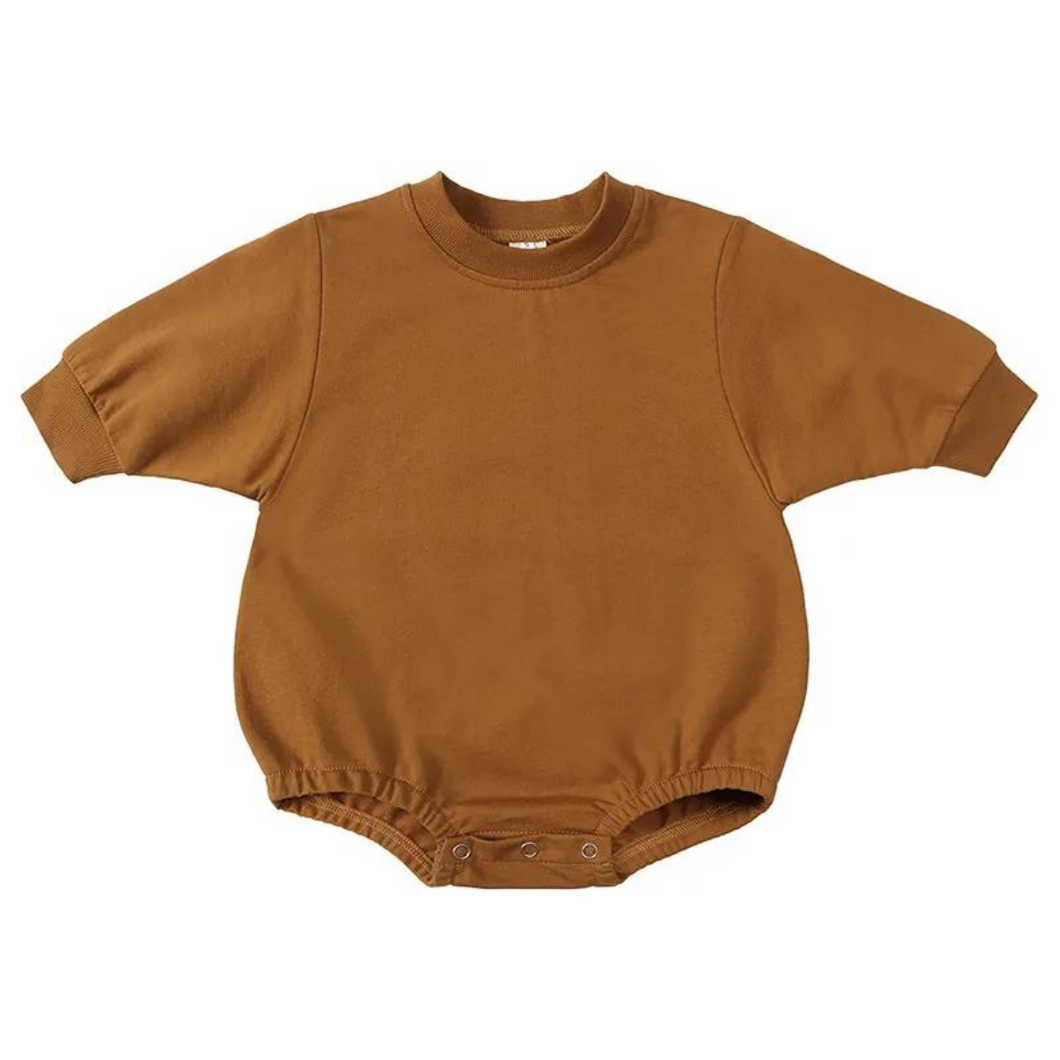 Baby Sweater Romper - Rust
